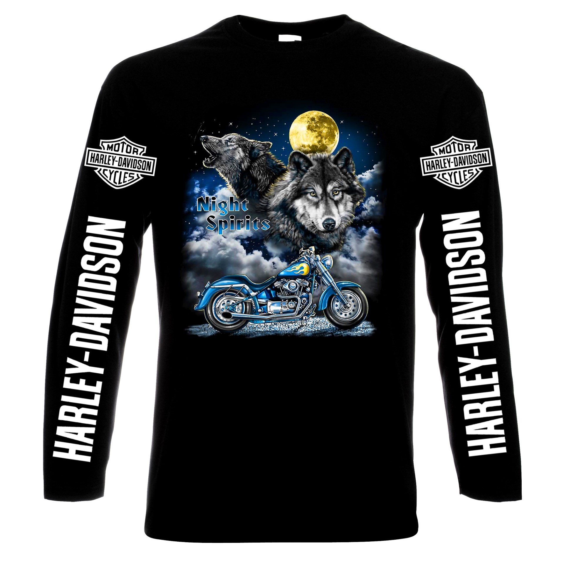 Харлей Дейвидсън, Harley Davidson, Night spirit,мъжка тениска,блуза с дълъг ръкав, 100% памук, S дo 5XL